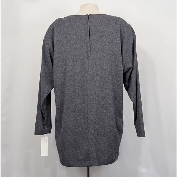 Vintage 90s Top Skirt Set Long Sleeve Midi Gray Women's Size 18 New Deadstock - Picture 6 of 12